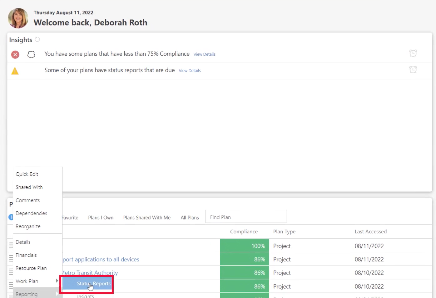 Access_Status_Reports_from_Home_Page_Plans_Panel.png